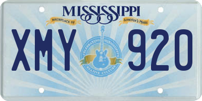 MS license plate XMY920