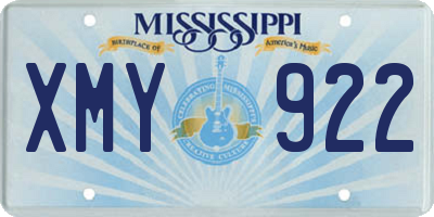 MS license plate XMY922