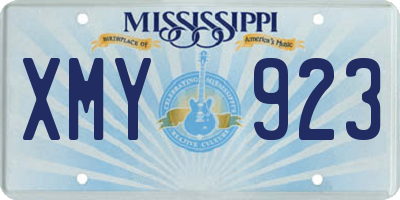 MS license plate XMY923