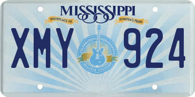 MS license plate XMY924
