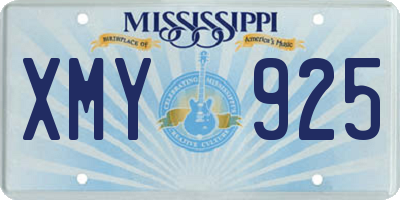 MS license plate XMY925