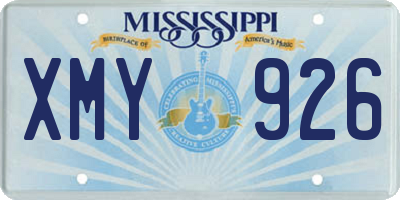 MS license plate XMY926