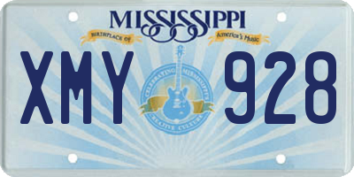 MS license plate XMY928