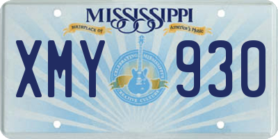 MS license plate XMY930