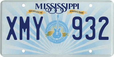 MS license plate XMY932