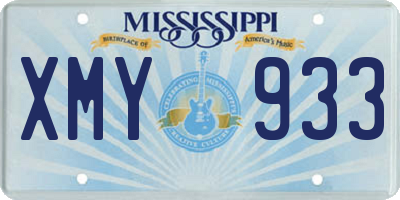 MS license plate XMY933