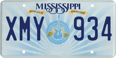 MS license plate XMY934
