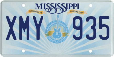 MS license plate XMY935