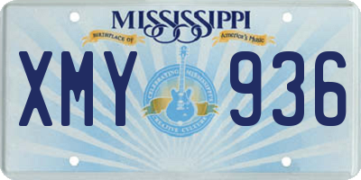 MS license plate XMY936