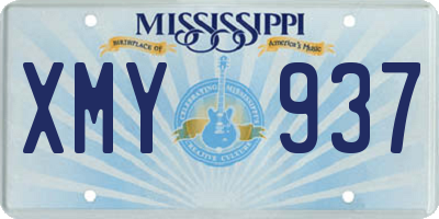 MS license plate XMY937