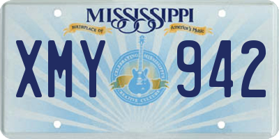MS license plate XMY942