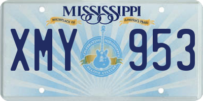 MS license plate XMY953