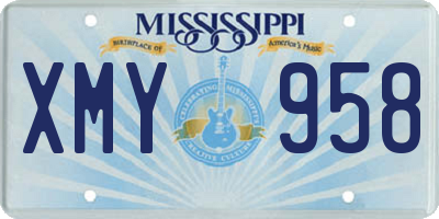 MS license plate XMY958