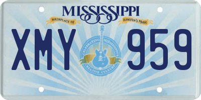 MS license plate XMY959