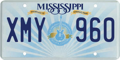 MS license plate XMY960