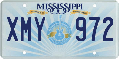 MS license plate XMY972
