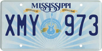 MS license plate XMY973