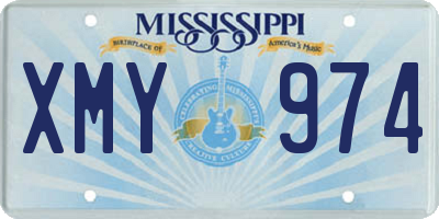 MS license plate XMY974