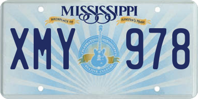 MS license plate XMY978