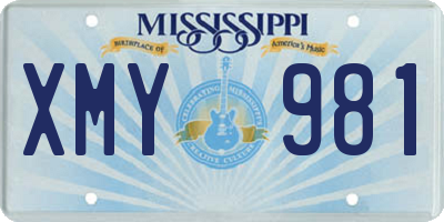 MS license plate XMY981
