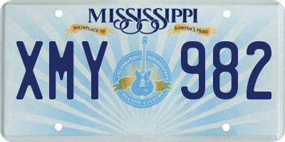 MS license plate XMY982