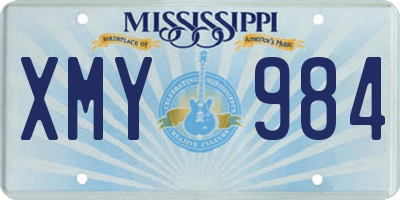 MS license plate XMY984