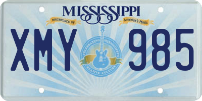 MS license plate XMY985