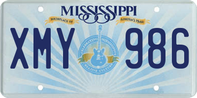 MS license plate XMY986
