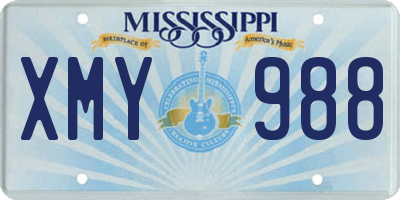 MS license plate XMY988