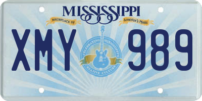 MS license plate XMY989