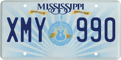 MS license plate XMY990