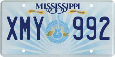 MS license plate XMY992