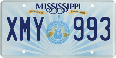 MS license plate XMY993