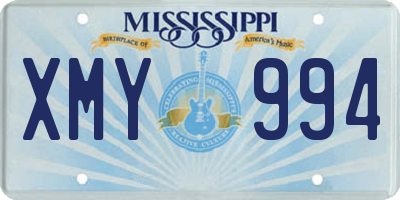 MS license plate XMY994