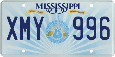 MS license plate XMY996