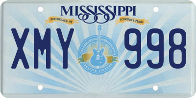 MS license plate XMY998