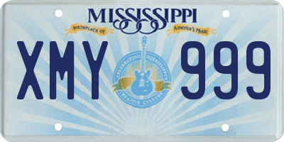 MS license plate XMY999