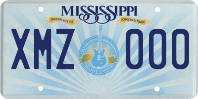 MS license plate XMZ000
