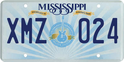 MS license plate XMZ024