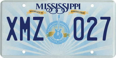 MS license plate XMZ027