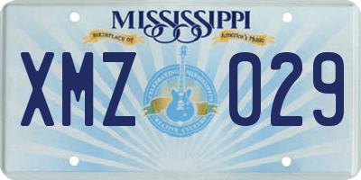 MS license plate XMZ029