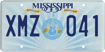 MS license plate XMZ041
