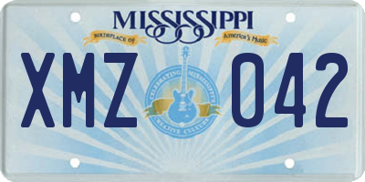 MS license plate XMZ042