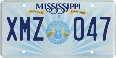 MS license plate XMZ047
