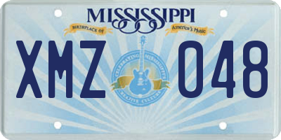 MS license plate XMZ048
