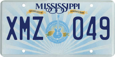 MS license plate XMZ049