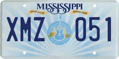 MS license plate XMZ051