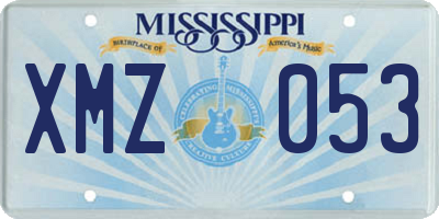 MS license plate XMZ053