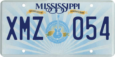 MS license plate XMZ054