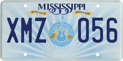 MS license plate XMZ056